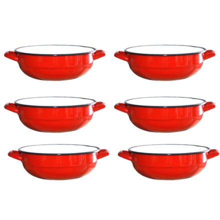 Súprava smaltovaných selských misiek 14 cm 6 ks