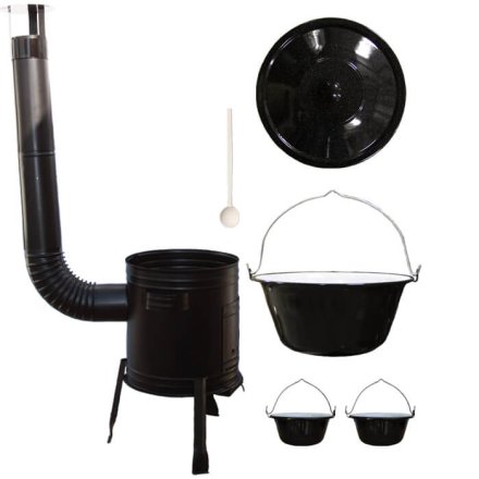 Smaltovaný kotlík 20 L (1,2 mm) + kovová kotlina 42 CLASSIC (KOV) + 2 smaltované servírovacie kotlíky 0,8 L