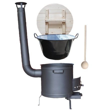 Smaltovaný kotol 100 L na zabíjačku s žiaruvzdornou kotlinou 60 cm PLUS 600 + vareška