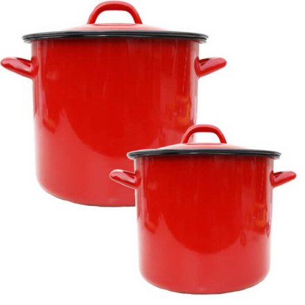 Smaltované hrnce červené 10 l, 15 l Classic