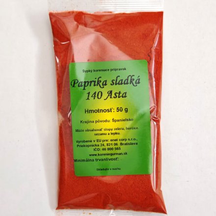 Sladká paprika mletá 140 ASTA – výrazná farba a bohatá aróma 50 g