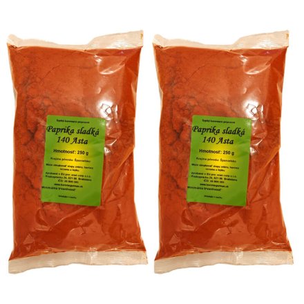 Sladká paprika mletá 140 ASTA – výrazná farba a bohatá aróma 2 x  250 g (500 g)