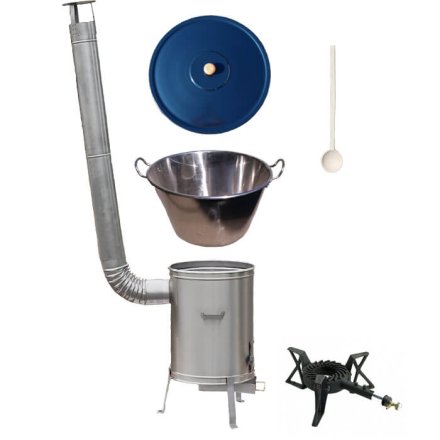 Zabíjačkový nerezový kotol 70 L + nerezová kotlina 56 cm + horák 7 kW