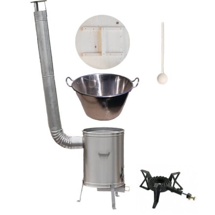 Zabíjačkový nerezový kotol 100 L + nerezová kotlina 60 cm + horák 7 kW + vareška