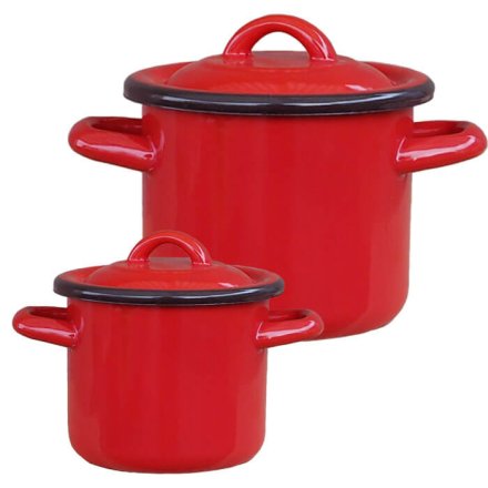 Smaltované hrnce s pokrievkami 1 L + 2 L Classic