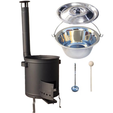 Nerezový kotlík 14 L (0,8 mm) + hrubostenná (1,5 mm) a žiaruvzdorná kotlina 36 PLUS 600
