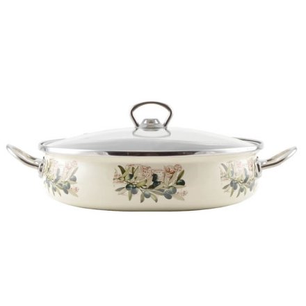 Smaltovaná rajnica s pokrievkou 26 cm OLIVA