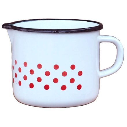 Smaltovaný hrnček s výlevkou 1,5 L - bodkovaný