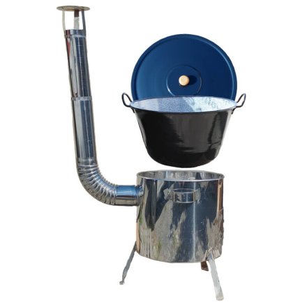 Smaltovaný kotol 60 L + pokrievka + nerezová kotlina 53 cm LUSTRO
