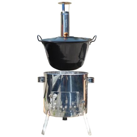 Smaltovaný kotol 70 L + pokrievka + nerezová kotlina 53 cm LUSTRO