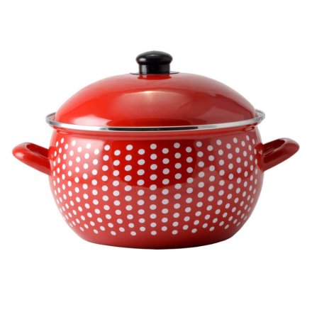 Smaltovaný hrniec 3,8 l červený 18 cm (bodkovaný)