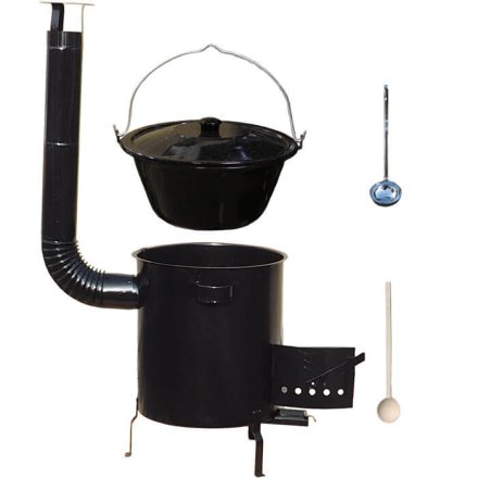 Smaltovaný kotlík 30 L (1,2 mm) + hrubostenná (1,5 mm) kovová kotlina 45 STRONG