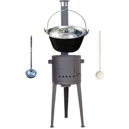 Smaltovaný kotlík 30 L + vysoká kotlina 47 cm HODO (2 mm) PLUS 600 + vareška + naberačka