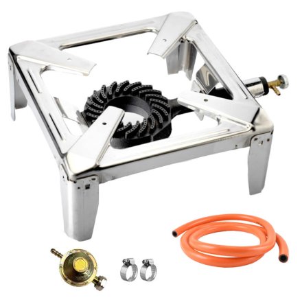 Plynový liatinový horák - varič 3,5 kW PB INOX + pripojovacie príslušenstvo