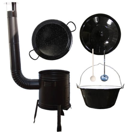 Paella smaltovaná panvica 38 cm so smaltovaným kotlíkom 13 L (1,2 mm) a kotlinou