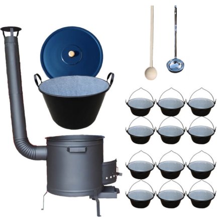 Smaltovaný kotol 60 L + servírovacie kotlíky (12 ks) PLUS 600