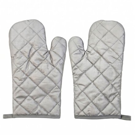 Kuchynské chňapky sivé sada 2 ks mikrovlákno 28x15 cm tepelná izolácia