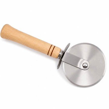 Krájač na pizzu drevená rukoväť nerez 22 cm koliesko 9 cm