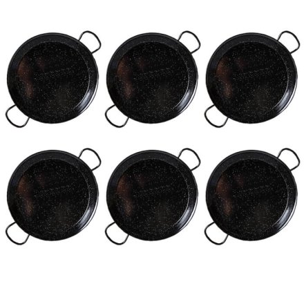 Paella Tapas catering 20 cm – 6 ks smaltovaných panvic