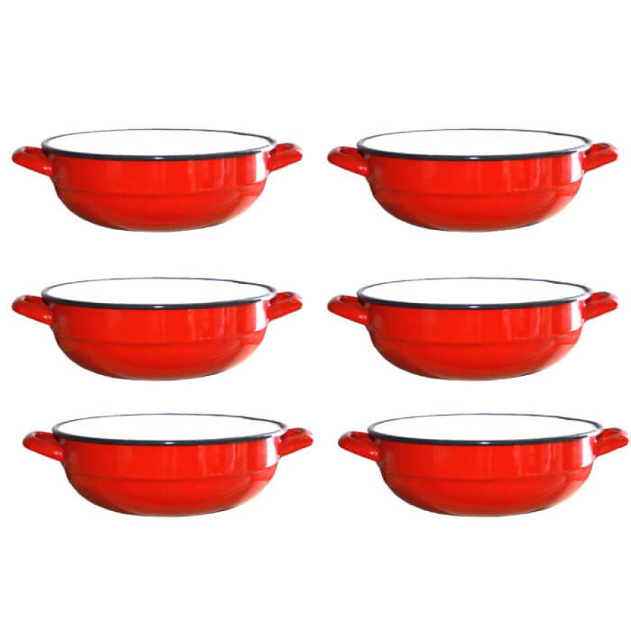 Súprava smaltovaných selských misiek 14 cm 6 ks