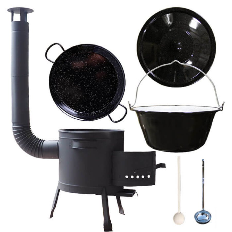 Smaltovaný kotlík 16 L + Paella smaltovaná panvica 42 cm + žiaruvzdorná nízka kotlina 39 PLUS 600