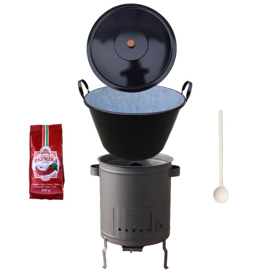 Smaltovaný kotol 60 L + hrubostenná kotlina 53 cm (2 mm) STRONG PLUS 600 + sladká paprika 250 g