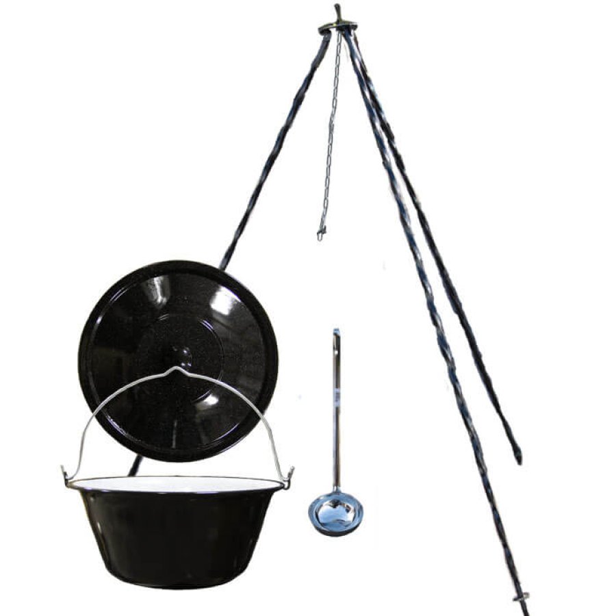 Smaltovaný kotlík 30 L + pokrievka + stojan