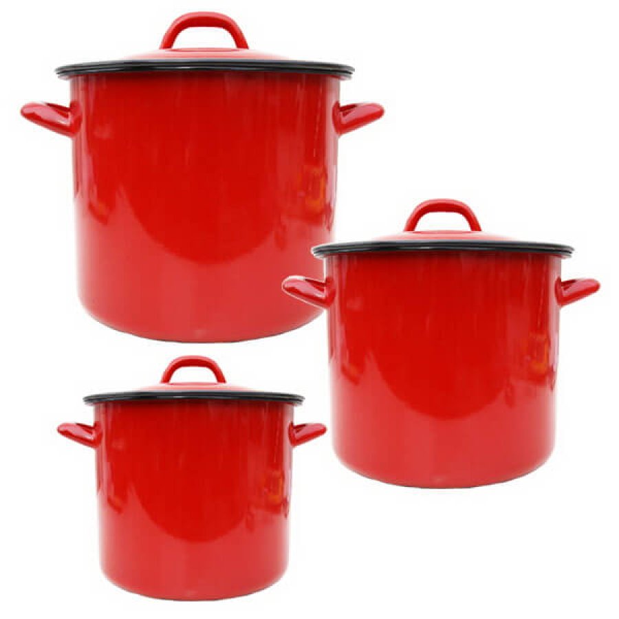 Smaltované hrnce červené 3 l, 6 l, 10 l Classic