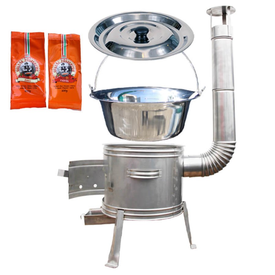 Nerezový kotlík 22 L (0,8 mm) INOX + nerezová kotlina 0,8 mm 42 INOX + paprikové korenie na guláš - MIX 100 g
