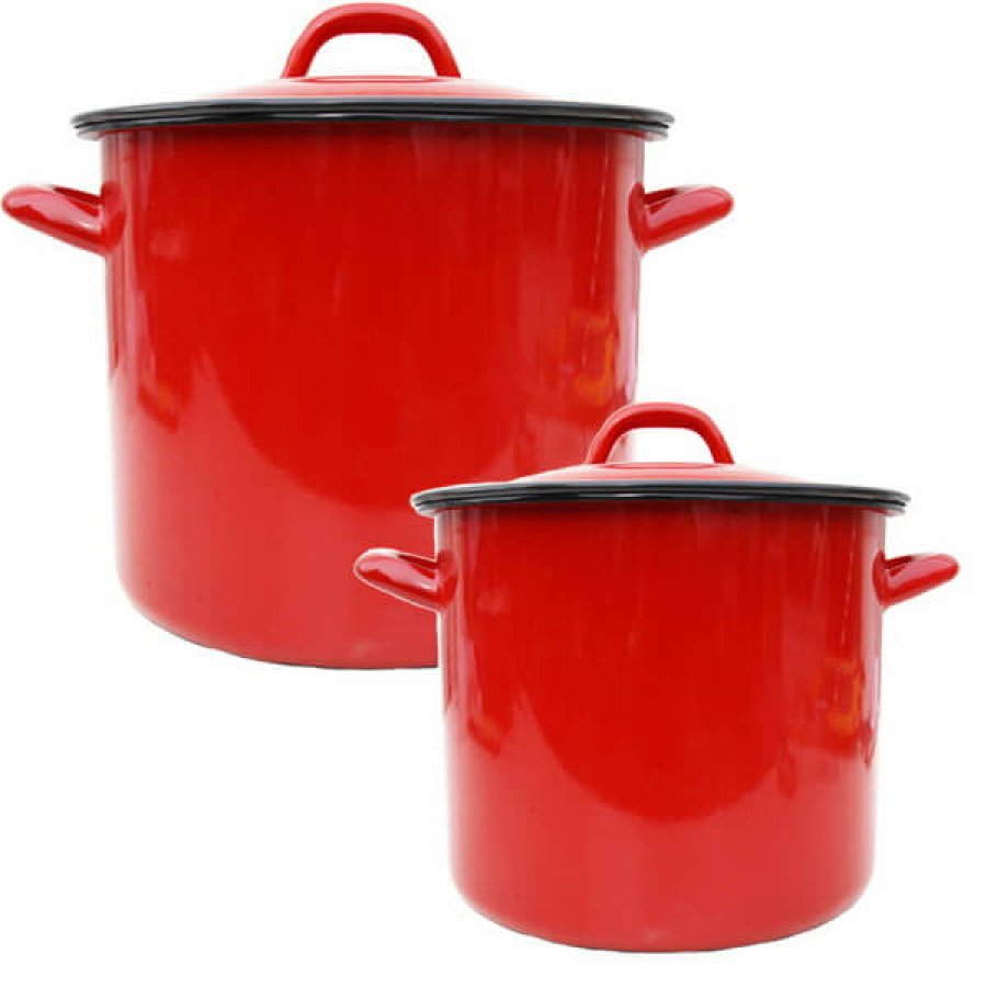 Smaltované hrnce červené 10 l, 15 l Classic