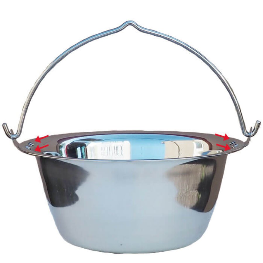 Nerezový kotlík na guláš s nitmi 0,8 mm 15 L INOX