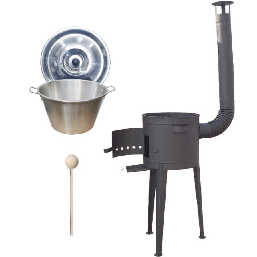 Nerezový kotol 40 L + vysoká kotlina 45 PLUS 600 (žiaruvzdorná farba)