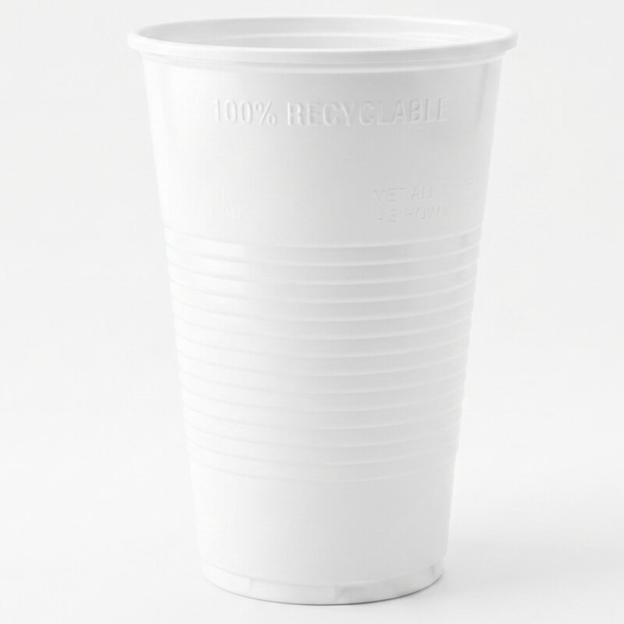 Jednorazový plastový biely pohár na studený nápoj 300 ml 12 ks