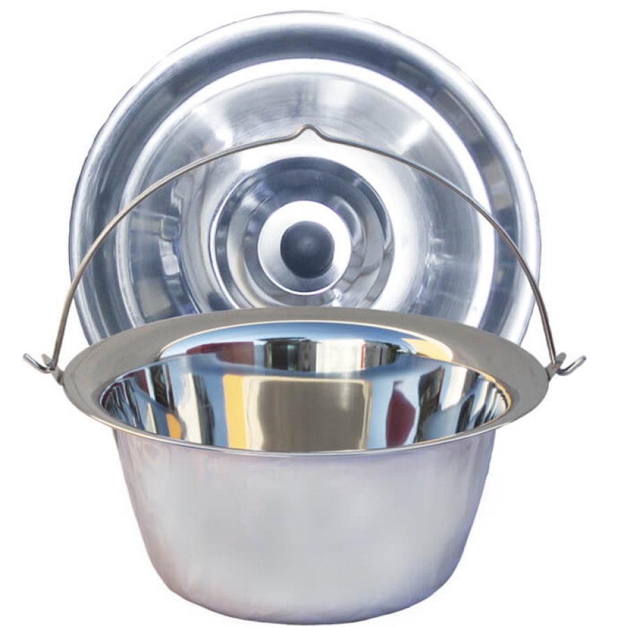 Nerezový kotlík na guláš 0,8 mm 8 L INOX + nerezová pokrievka INOX