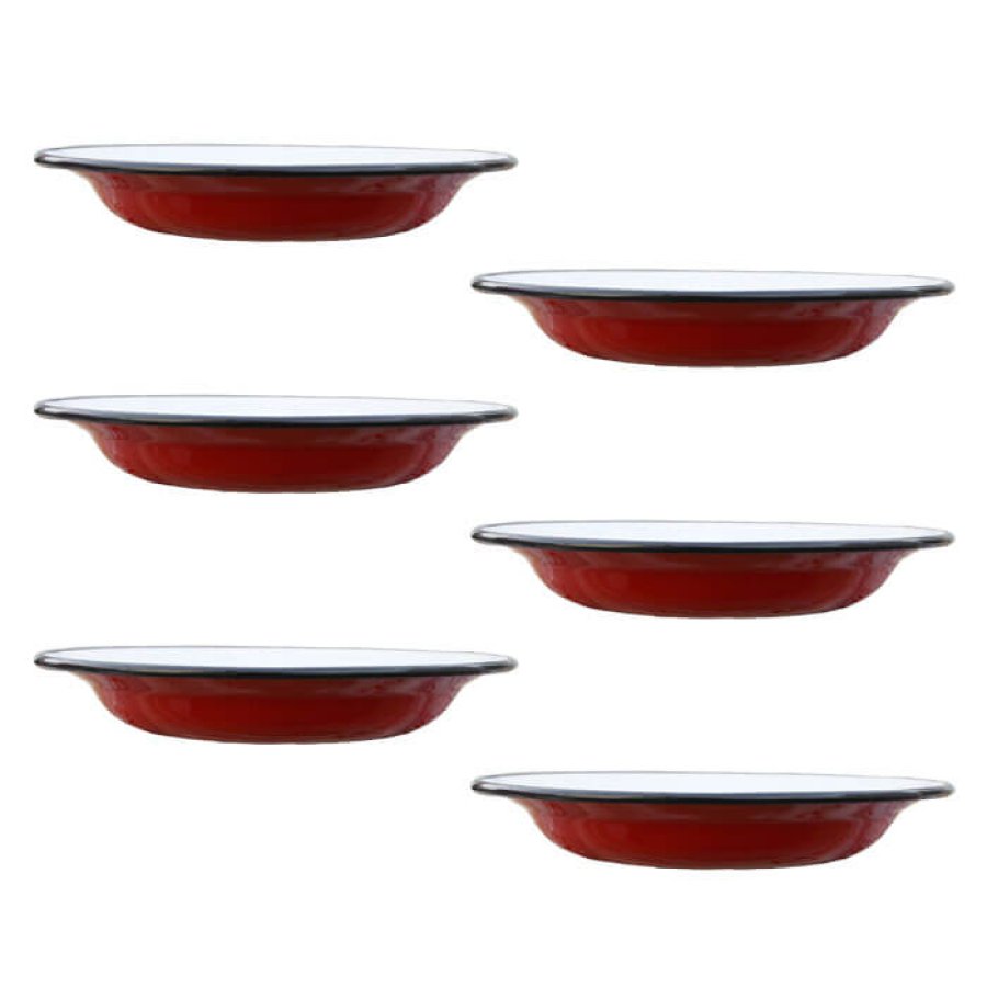Súprava smaltovaných plytkých tanierov 22 cm 6 ks