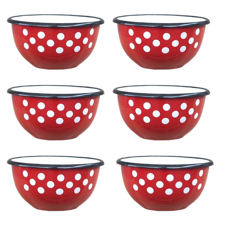 Súprava smaltovaných misiek 14 cm 6 ks