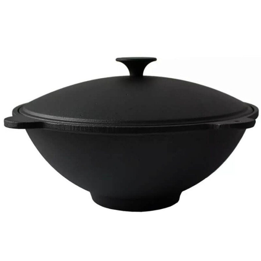 Liatinový wok s pokrievkou so 4 úchytmi 51 cm