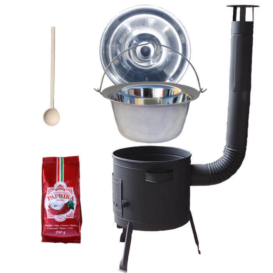 Nerezový kotlík 22 L (0,8 mm) INOX + hrubostenná (1,5 mm) žiaruvzdorná kotlina BALKY STRONG 42 PLUS 600