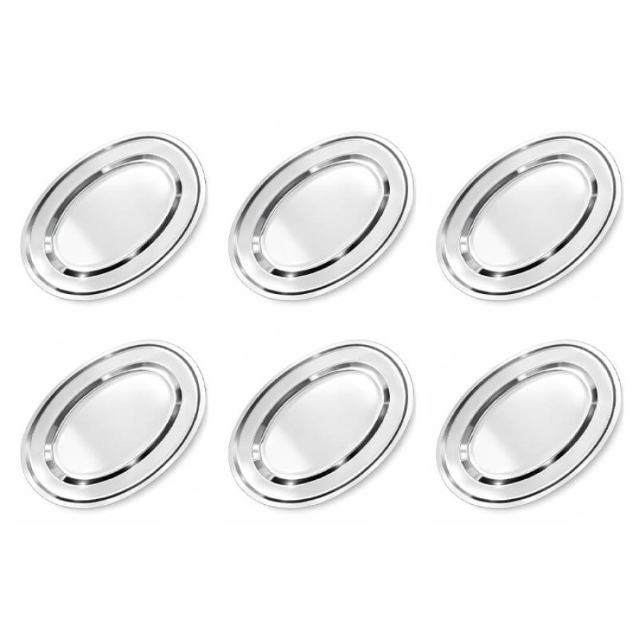 Nerezové podnosy 45,5 cm – set 6 ks pre catering a oslavy