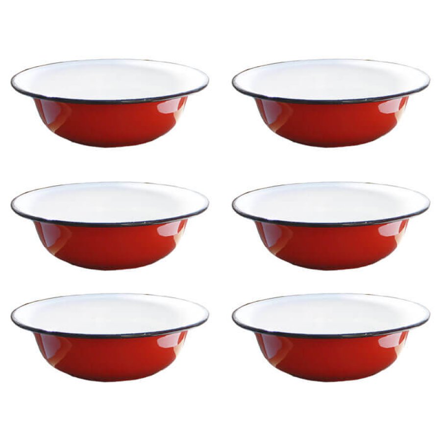 Súprava smaltovaných hlbokých tanierov 20 cm 6 ks