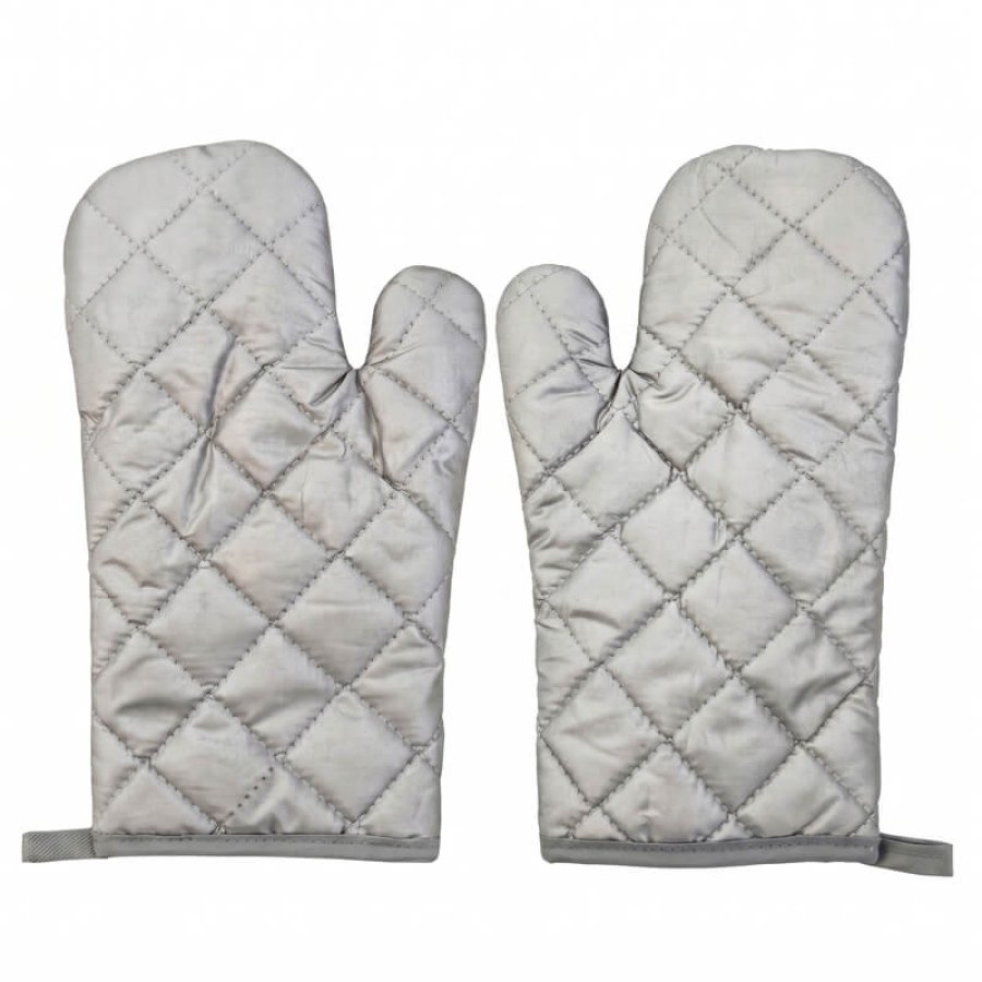 Kuchynské chňapky sivé sada 2 ks mikrovlákno 28x15 cm tepelná izolácia