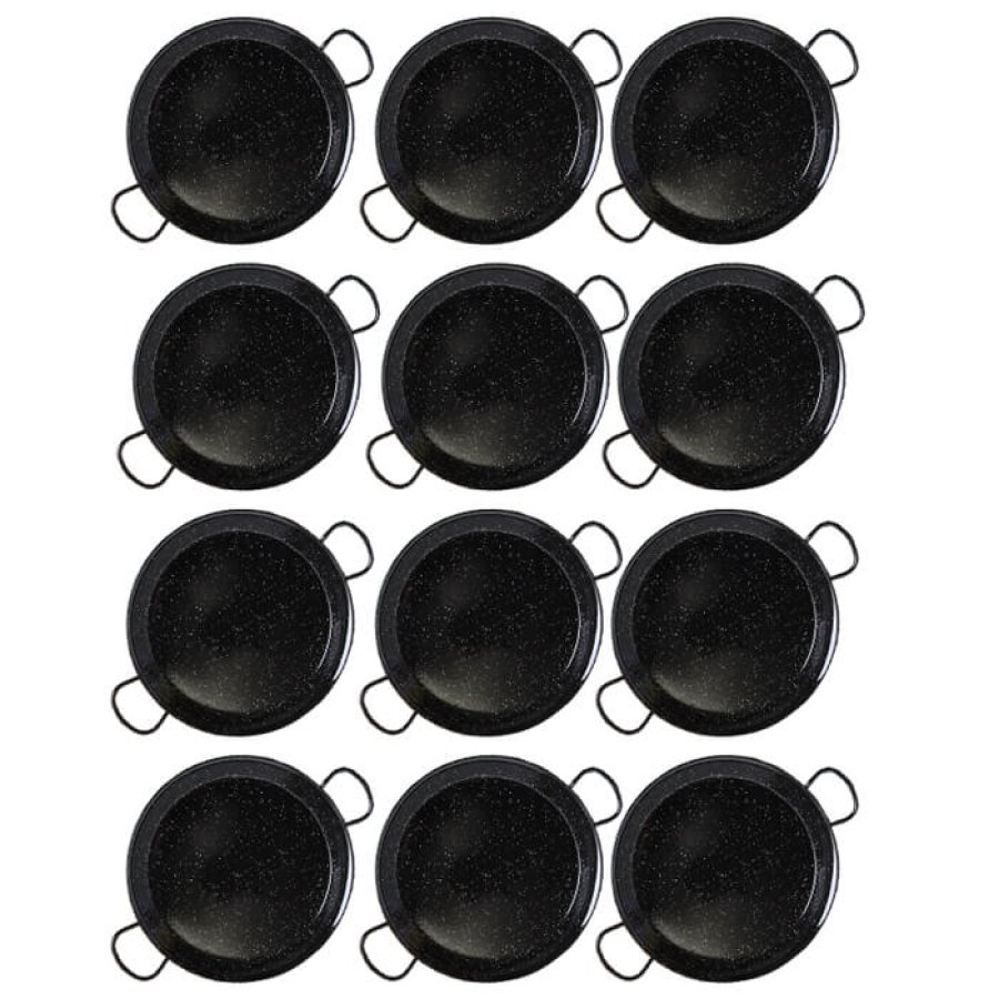 Paella Tapas catering 24 cm – 12 ks smaltovaných panvic